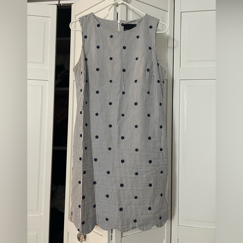 Blue and white stripped dress